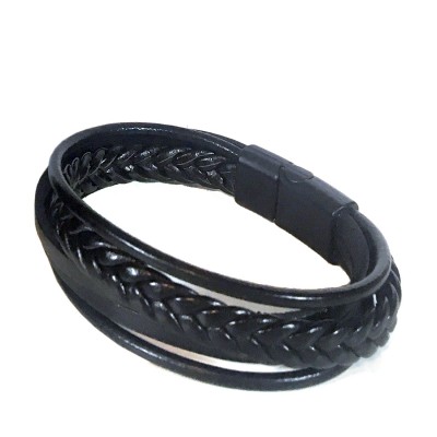 Δερμάτινο Bracelet LoveHim με πολλαπλά κορδόνια 