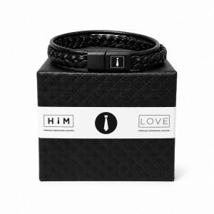 Δερμάτινο Bracelet LoveHim με πολλαπλά κορδόνια 