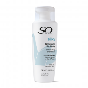 SoOne Silky Professional Shampoo Lisciante, Σαμπουάν  λείανσης με κερατίνη χωρίς Θειικά άλατα, 250 ml 
