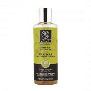 Gel απολέπισης προσώπου με πράσινο τσάι, Velvet Love For Nature, 200ml