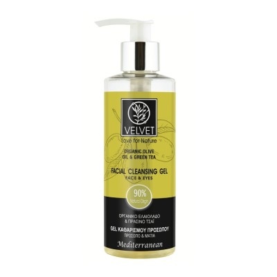 Gel καθαρισμού προσώπου με πράσινο τσάι, Velvet Love For Nature, 200ml