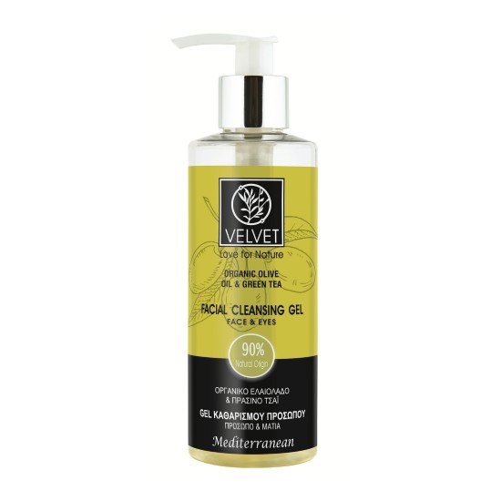 Gel καθαρισμού προσώπου με πράσινο τσάι, Velvet Love For Nature, 200ml